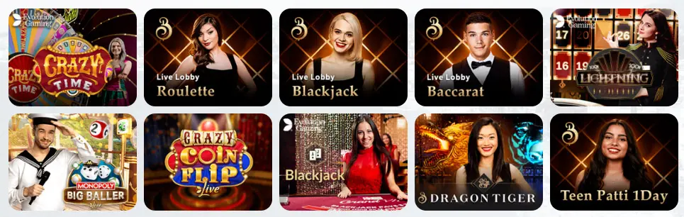 Jeux de casino en direct WizeBets Casino